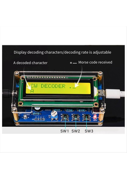 Yükseltilmiş HU-069B Cw Morse Kodu Kod Çözcüsü Eğitmen Parçaları Dıy Devre Kart Kaynak Uygulama Kiti (Yurt Dışından) modelleri