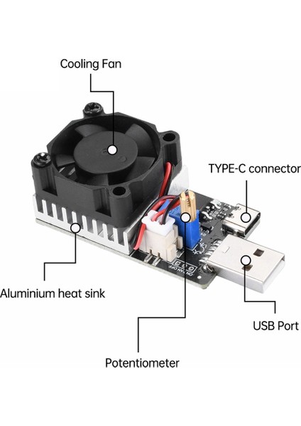 Dc 3 7-20V 3A 25W Yük Test Cihazı Test Direnç Modülü USB &amp Tip C Arayüz Ayarlanabilir Sabit Akım (Yurt Dışından) indirimleri
