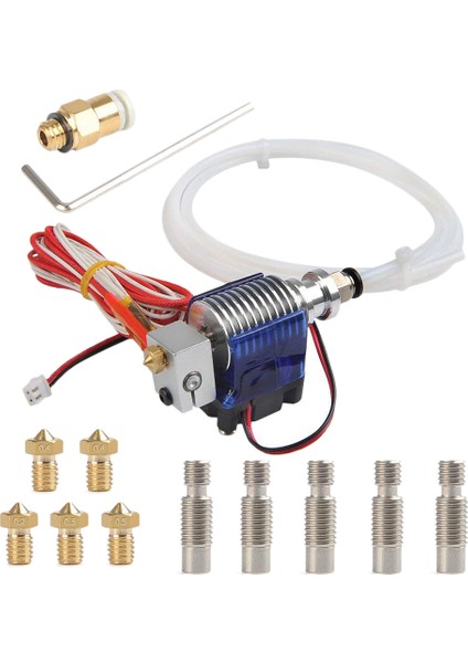 Tüm Metal J Style Head Hotend Full Kit 5 Pcs Ekstrüder Baskı Kafası + 5 Pc Nozul Boğazı E3D V6 Makerbo (Yurt Dışından)