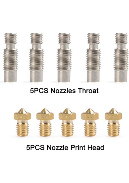 Tüm Metal J Style Head Hotend Full Kit 5 Pcs Ekstrüder Baskı Kafası + 5 Pc Nozul Boğazı E3D V6 Makerbo (Yurt Dışından) modelleri