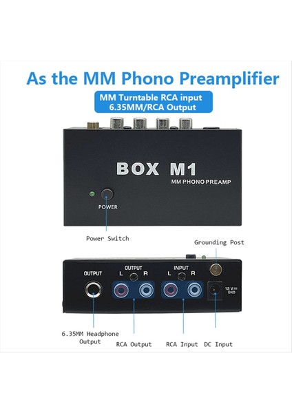 Box M1 mm Fono Preamp Turntable Fonograf Önsözü Için Preamp Kulaklık Amplifikatörlü Mini Stereo Ses Hifi (Yurt Dışından) fiyatları