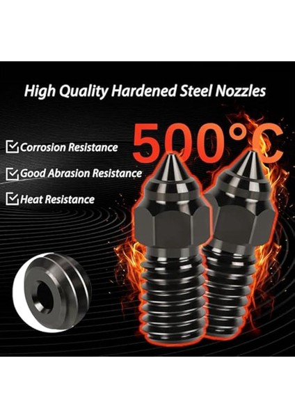 Ender 3 V3 Se Için 5 Adet Yüksek Hızlı ve Yüksek Akışlı Ekstrüder Sertleştirilmiş Çelik Nozullar 0 4mm 2 Adet Silikon Kapaklı 3D Yazıcı (Yurt Dışından) fiyatları