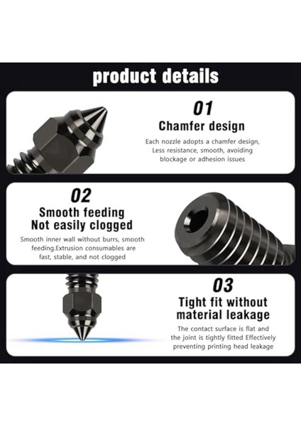 Ender 3 V3 Se Için 5 Adet Yüksek Hızlı ve Yüksek Akışlı Ekstrüder Sertleştirilmiş Çelik Nozullar 0 4mm 2 Adet Silikon Kapaklı 3D Yazıcı (Yurt Dışından) modelleri