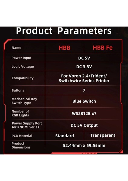 Bıgtreetech Hbb V1 0 Klipper Kontrol Klavyesi Için Kart 7 Makro Düğmeleri Rgb Aydınlatma 3D Yazıcı Voron Için Dıy 2 4 Switchwire (Yurt Dışından)