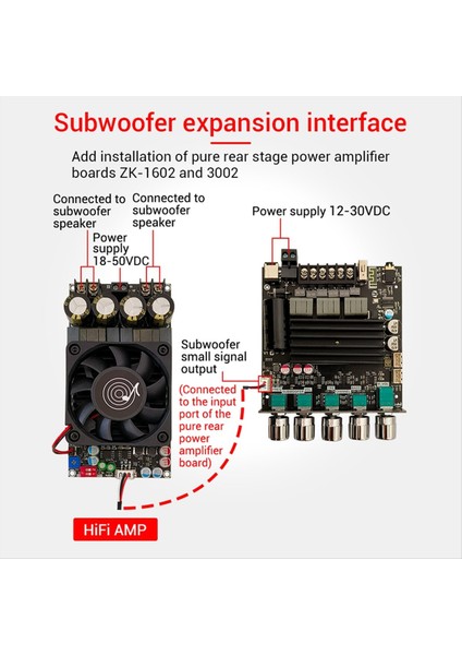 ZK-ST21 Bluetooth Güç Amplifikatör Kartı 2 1 Kanal 2X100W+200W Subwoofer TPA3221 (Yurt Dışından) modelleri
