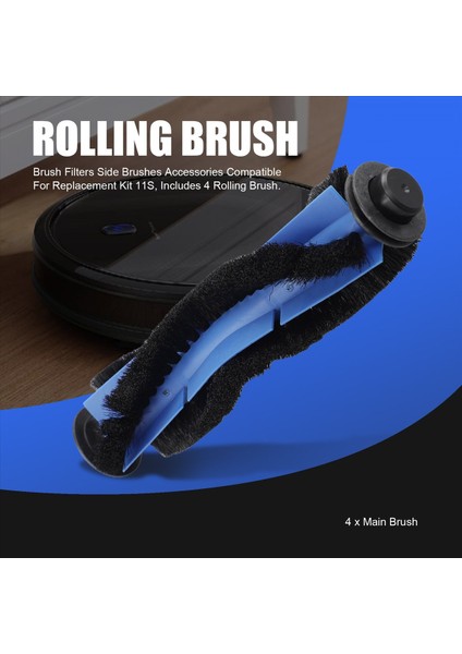 Fırça Filtreleri Yan Fırça Aksesuarları Robovac Yedek Kit 11S ile Uyumlu, 4 Döner Fırça Içerir. (Yurt Dışından) fırsatları