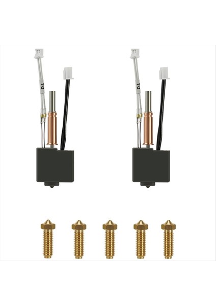 Anycubic Kobra 3 3D Yazıcı Baskı Başı Sıcak Uç Isıtma Bloğu Kiti 5 Adet Ekstra 0 4 mm Pirinç Nozullar (Yurt Dışından)