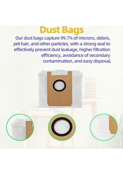 Airrobo T20+ Süpürücü Aksesuarları Için 12 Pcs Toz Torbası Iyi Çalışacak ve Iyi Çalışacak Şekilde Yapılmış (Yurt Dışından) fiyatları