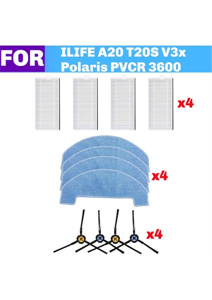 Ilıfe A20 T20S V3X Için Polaris Pvcr 3600 Ev Aletleri Parçaları Paspas Bezleri Yan Fırçalar Filtreler Robot Süpürge Kiti (Yurt Dışından) fiyatları
