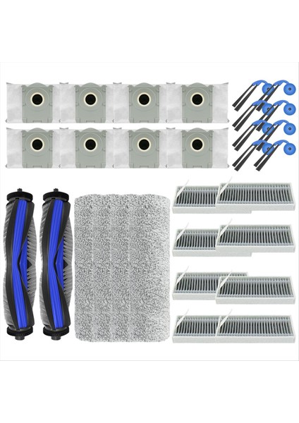 Ecovacs Deebot X9 Pro Omni/ X9 Pro Elektrikli Süpürge Yedek Parçaları Ana Yan Fırça Hepa Filtre Paspas Bezi Toz Torbası (Yurt Dışından)