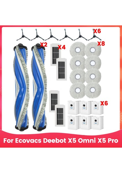 Ecovacs Için Aksesuarlar Deebot X5 Omni X5 Pro Vakum Temizleyici Çanta Temizlik Bezleri Ana Fırça Çantası Değiştirme Aksesuarları (Yurt Dışından)