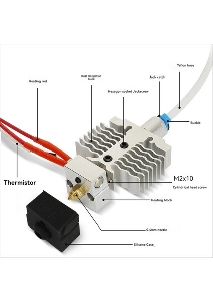 3D Yazıcı Ender-3 Neo/v2 Neo/max Neo Hotend 24V 40W Termistör 0 4mm Nozul Için (Yurt Dışından)