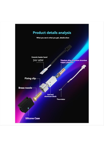Anycubic Kobra 2 Hotend Için Yüksek Hız 24V 60W Seramik Isıtıcı Termistör 3D Yazıcı Parçaları (Yurt Dışından) fiyatları