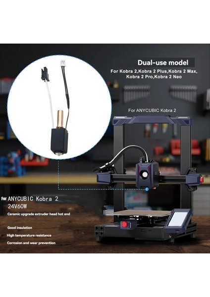 Anycubic Kobra 2 Termistör Isıtıcı Kartuşu Için Hotend Kitini Yükseltme Kobra2 Plus/neo/kobra2 Için (Yurt Dışından) indirimleri