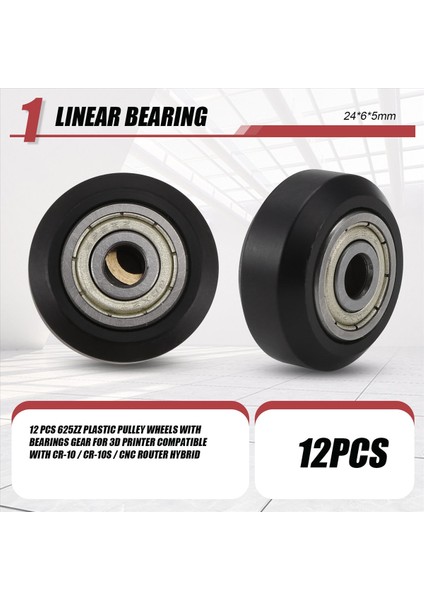 12 Pcs 625ZZ Plastik Kasnak 3D Yazıcı Için Rulman Dişli Cr-10 / CR-10S / Cnc Yönlendirici Hibrid (Yurt Dışından) fırsatları