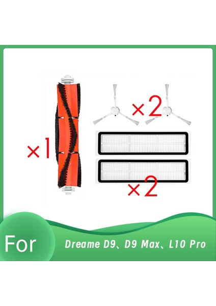 Dreame D9, D9 Max, L10 Pro Robot Süpürge Silindiri Yan Fırça Hepa Filtre Ultra Dayanıklı Aksesuarlar Için 5 Adet (Yurt Dışından)