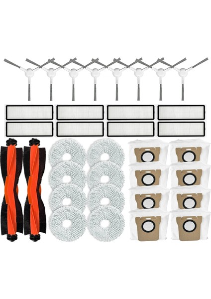 Xiaomi Robot Vakum X20+ / X20 Plus Yedek Parçaları Ana Silindir Yan Fırça Hepa Filtre Paspas Bezi Toz Torbaları (Yurt Dışından)