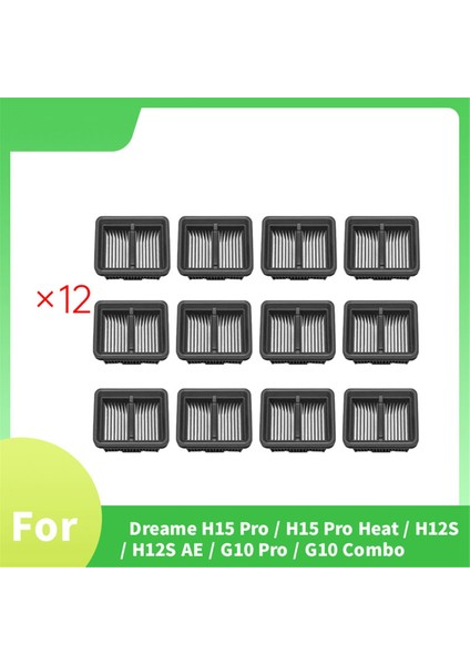 Dreame H15 Pro / H15 Pro Heat / H12S / H12S Ae / G10 Pro / G10 Kombo Elektrikli Süpürge Aksesuarları Için 12 Adet Filtre (Yurt Dışından) fiyatları