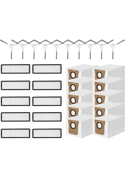 Xiaomi Robot Süpürge H40 / OV51 Yedek Parça Aksesuar Kitleri Yan Fırça Hepa Filtre Toz Torbası (Yurt Dışından)