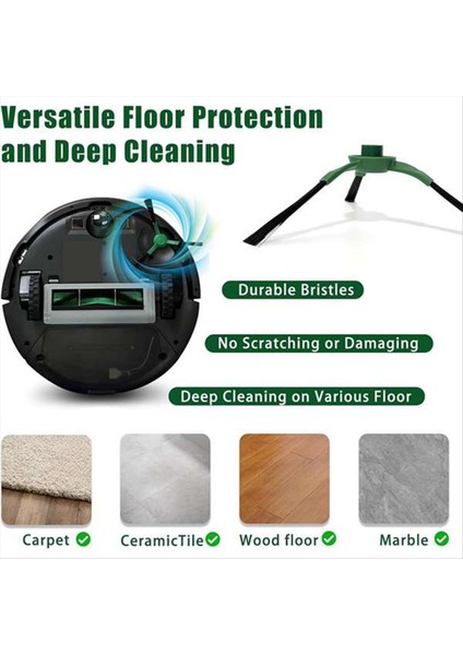 Irobot Romba Combo Essential / 2 Essential / Vac Essential / Essential Vac 2 Süpürge Aksesuarları Için 12 Adet Yan Fırça (Yurt Dışından) modelleri