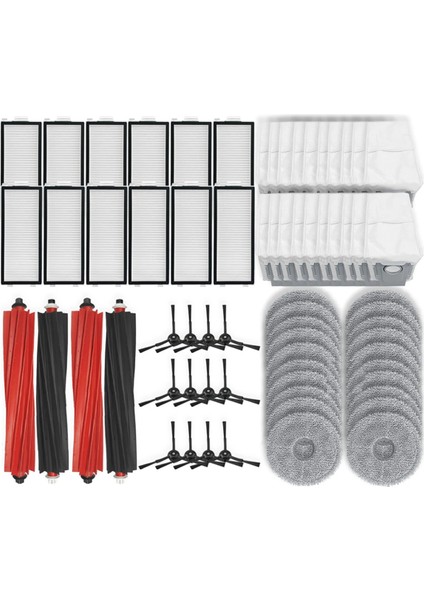 Roborock Qrevo Master, V20, P10S Pro Parçaları Ana Silindir Yan Fırça Hepa Filtre Paspas Bezi Toz Torbası Aksesuarları (Yurt Dışından)