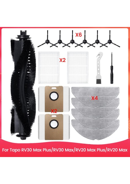 Tapo RV30 Max PLUS/RV30 MAX/RV20 Max PLUS/RV20 Max Robot Süpürge Yedek Parçaları Için Aksesuar Kiti (Yurt Dışından)