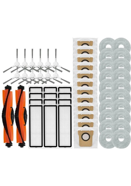 Xiaomi Robot Vakum X20 Plus / X20 + Robot Vakum Aksesuarları Ana Yan Fırça Hepa Filtre Paspas Bezi Toz Torbaları (Yurt Dışından)