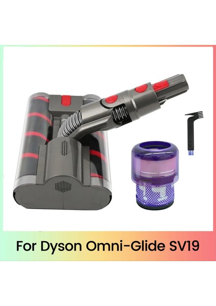 Dyson Omni-Glide SV19 Elektrikli Süpürge Aparatı Yedek Yumuşak Silindir Temizleme Başlığı Çift Silindir Fırça ve Filtreler (Yurt Dışından)