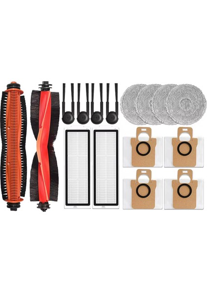 Xiaomi Mijia M40S / OV31CN Elektrikli Süpürge Aksesuarları Için 16 Adet Ana Silindir Yan Fırça Hepa Filtre Paspas Pedleri Toz Torbaları (Yurt Dışından)
