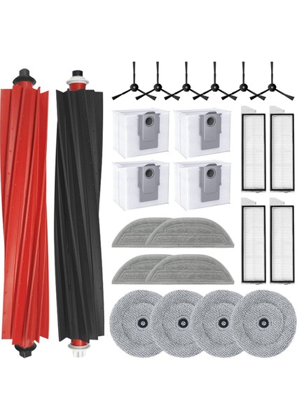 Roborock S8 Maxv Ultra Vakum Robotu, Silindir Fırçalar, Filtreler, Yan Fırçalar, Toz Torbası Için Uyumlu Aksesuar Seti Yedek Parçası (Yurt Dışından)