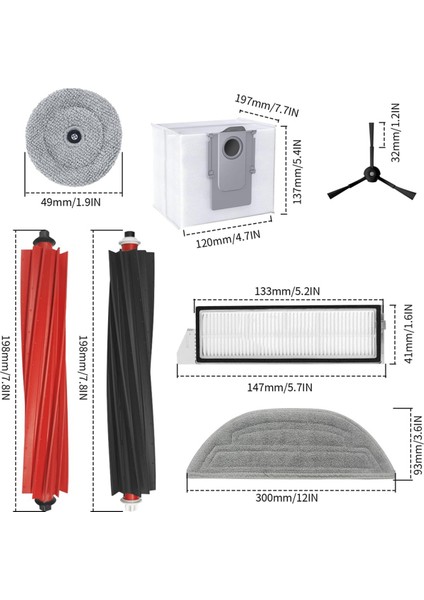 Roborock S8 Maxv Ultra Vakum Robotu, Silindir Fırçalar, Filtreler, Yan Fırçalar, Toz Torbası Için Uyumlu Aksesuar Seti Yedek Parçası (Yurt Dışından) fırsatları