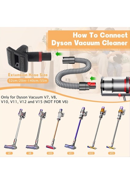 Dyson V7 V8 V10 V11 V15 Elektrikli Süpürge Ataşmanları Için Köpek Tüyü Vakum Fırçası Uzatma Borusu Evcil Hayvan Bakım Aleti Gevşek Tüyleri Temizler (Yurt Dışından) fırsatları