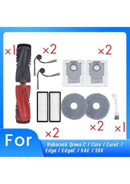Roborock Qrevo C / Curv / Curvc / Edge / Edgec / 5AE / S5V Süpürme Ana Yan Fırça Paspas Filtre Toz Torbaları Için (Yurt Dışından) fiyatları