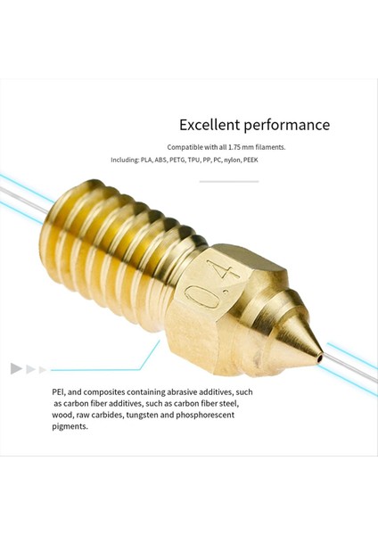 5pcs 3D Ender 7/ÖRÜMCEK/ENDER3V3 Se Yüksek Hızlı Yüksek Sertlik 0 4mm Pirinç Meme (Yurt Dışından) modelleri