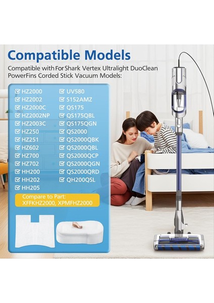 Köpük ve Keçe Filtreler Shark Duoclean Powerfins Kablolu Dikey Süpürge HZ2000 HZ2002 HZ251 HZ602 HZ702 Için Motor Sonrası Filtreler (Yurt Dışından) fiyatları