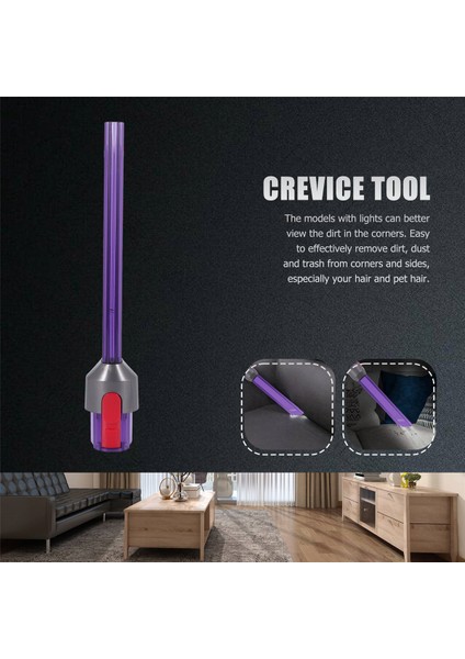 Hızlı Çıkarılabilir Dar Alan Temizleme Ucu Fırçası, Dyson V7 V8 V10 V11 Dar Yarık Ucu Emiş Alanı Başlığı Için LED Işıklı (Yurt Dışından) modelleri