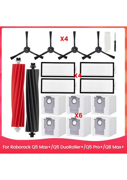 Roborock Q5 Max+, Q5 Duoroller+, Q5 Pro+, Q8 Max+ Robot Süpürgeler Için Q5 Max+ Aksesuar Değiştirme Kiti (Yurt Dışından)