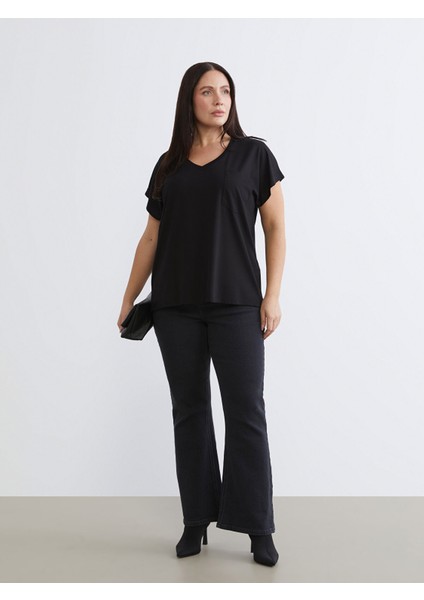 Yeni Sezon Büyük Beden V Yaka Kadın Tişört fiyatları