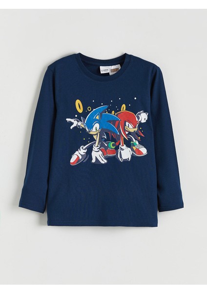 Yeni Sezon Bisiklet Yaka Sonic Baskılı Erkek Çocuk Pijama Takımı fiyatları