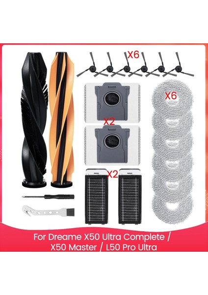 Dreame X50 Ultra Complete / X50 Master / L50 Pro Ultra Robot Süpürge Yedek Parçaları Için Aksesuar Kiti (Yurt Dışından)