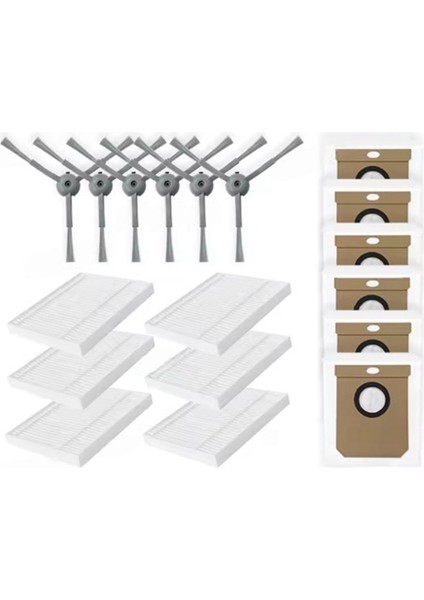 Eufy G50 Hibrit / L60 Hibrit / L60 Hibrit Ses Elektrikli Süpürge Yedek Parçaları Yan Fırça Filtresi Toz Torbası Için 18 Adet (Yurt Dışından)