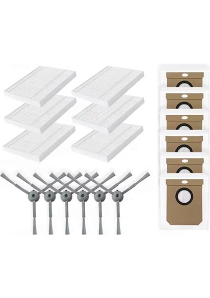 Eufy G50 Hibrit / L60 Hibrit / L60 Hibrit Ses Elektrikli Süpürge Yedek Parçaları Yan Fırça Filtresi Toz Torbası Için 18 Adet (Yurt Dışından) modelleri