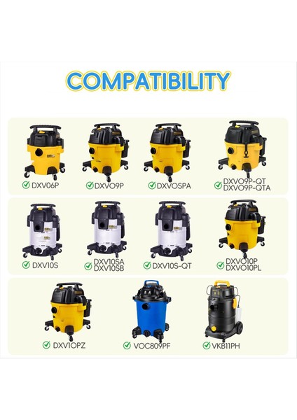 16'lı Paket DXVA19-4101 Dewalt Elektrikli Süpürge Torbaları Dewalt 6-10 Galon Islak/kuru Elektrikli Süpürge Torbaları, Atölye Elektrikli Süpürge Torbaları (Yurt Dışından) fiyatları