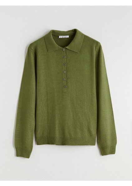 Yeni Sezon Polo Yaka Kadın Triko Kazak indirimleri