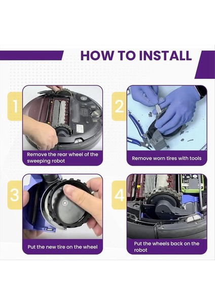 Irobot 5/6/7/8/9 Süpürge Paspas Makinesi Tekerlek Lastik Deri Için Uygundur (Yurt Dışından) modelleri