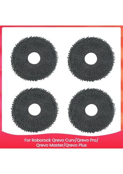 Roborock Qrevo Curv/qrevo Pro/qrevo Master/qrevo Plus Elektrikli Süpürge Yedek Parçaları Için 4 Parça Paspas Pedi Seti Paspas Bezi (Yurt Dışından)