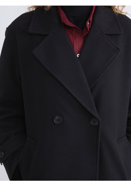 Yeni Sezon Kruvaze Yaka Kadın Kaşe Kaban modelleri