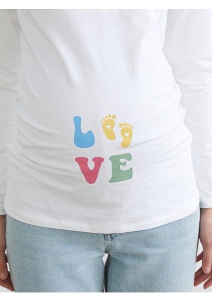 Yeni Sezon Bisiklet Yaka Baskılı Kadın Tişört modelleri