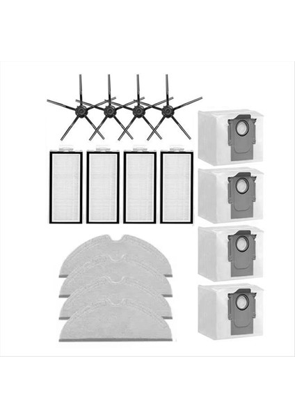 Roborock Q7 / Q7+ / Q7 Max+ Için 16 Adet Süpürme Robotu Yan Fırça Paspas Filtre Toz Torbası Seti Temizleyici Parça Değişimi (Yurt Dışından) modelleri