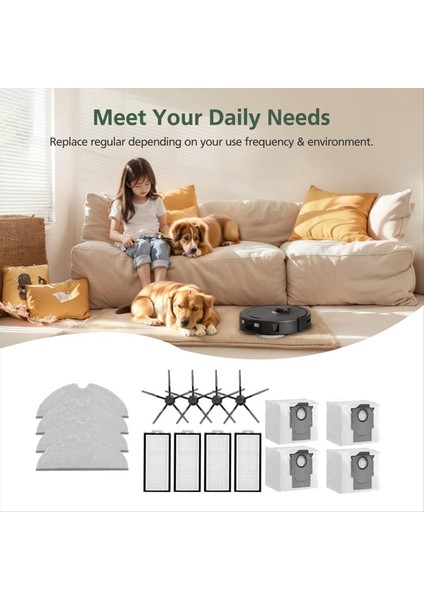 Roborock Q7 / Q7+ / Q7 Max+ Için 16 Adet Süpürme Robotu Yan Fırça Paspas Filtre Toz Torbası Seti Temizleyici Parça Değişimi (Yurt Dışından) fırsatları